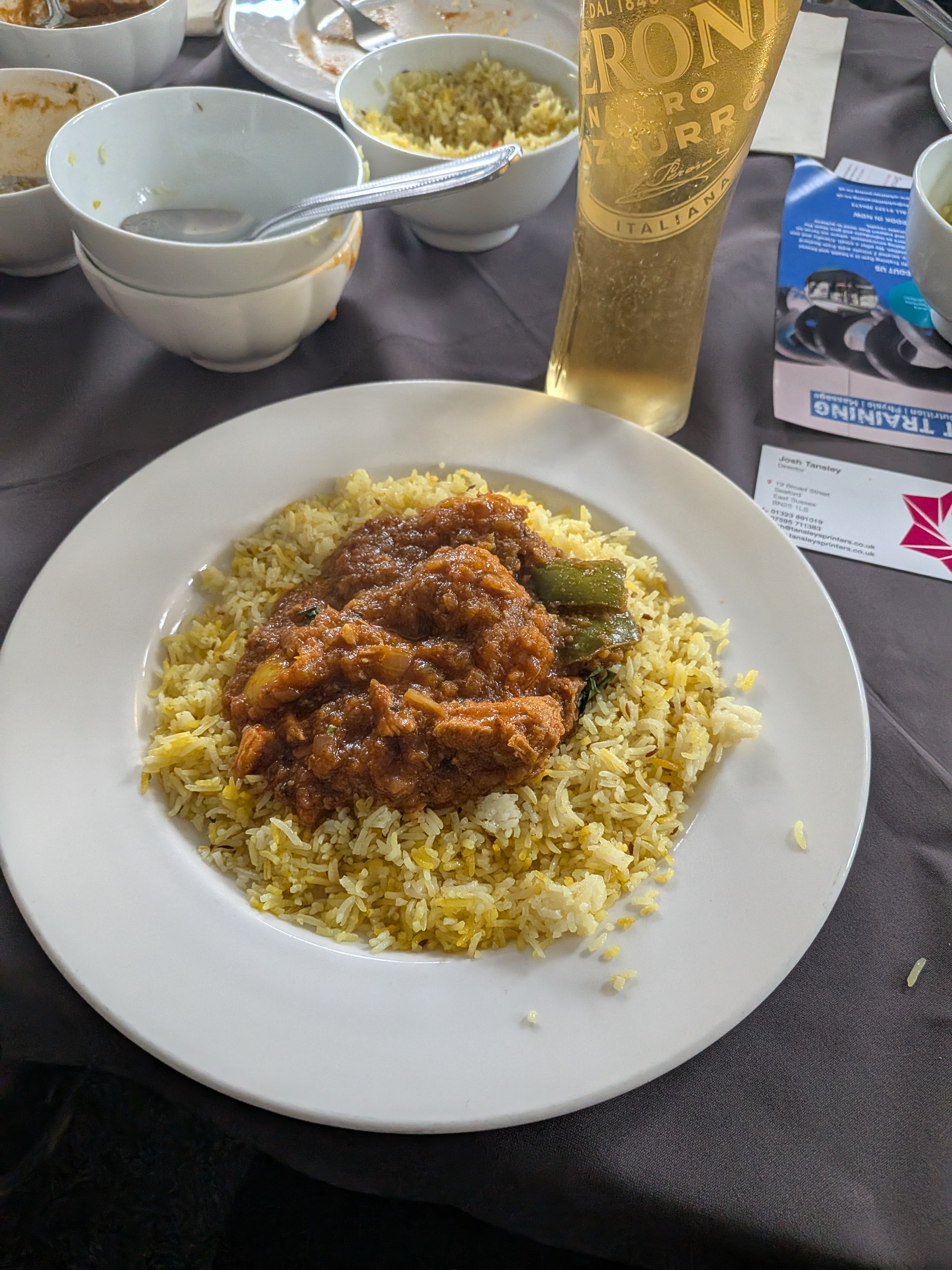 Curry lunch served at a Lion Networking Group event